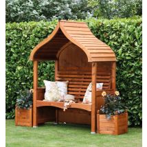 Afk - Orchard Arbour Wooden Garden Seat Chair Outdoor Beech Stain Fsc