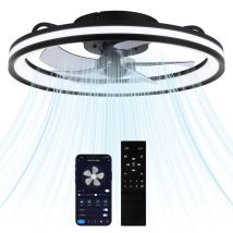 Vingo - Swanew Ventilatore A Soffitto Led Con Illuminazione E Telecomando - Ventilatore Dimmerabile 48cm