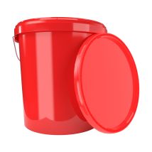Fixedbyu - Seau Avec Couvercle Seau À Vide En Plastique Poignée 15,9l Alimentaire Rouge Clair