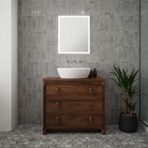 Fnx Bathrooms - Saturn 1 Tunable Led Mirror - 500 X 600 X 28mm Ip44 Rated Diffused Border Dimmable Demister