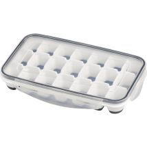 Aps Set Di 2 Stampi Per Cubetti Di Ghiaccio Con Coperchio Trasparente, Per 21 Cubetti Di Ghiaccio, Dimensioni Cubetti Di Ghiaccio: 4 X 2,5 X 3 Cm