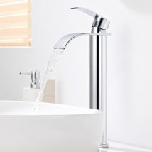 Cecipa Max Grifo Alto Para Baño Cascada, Grifo Para Lavabo Cromado, Grifo De Baño De Acero Inoxidable, Grifo Mezclador Monomando Para Baño Con Caño De