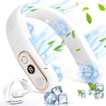 Fortuneville - Portable Neck Fan 4000mah Bladeless Neck Fan With 3 Adjustable Speeds,digital Display Personal Fan For Home Office Travel Sports