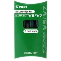 Recambio Pilot V-5 Recargable Verde B/3 - Pack De 12 Unidades