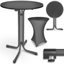 Tillvex Mesa De Bar Gastronómica Plegable Ø60 Cm Antracita Mesa De Bistró Montada Mesa Plegable Redonda - Mesa De Fiesta Resistente A La Intemperie 