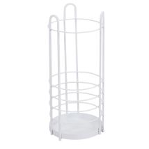 Runder Schirmständer aus weißem Metall – Ø26cm x 60cm – Metall