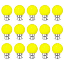 Lot De 15 Ampoules Led Jaunes B22 Incassables - Guirlandes Guinguette - Culot Baïonnette