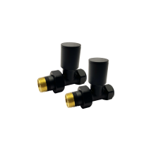 Kirby Black Straight Towel Rail Valves 1/2' /15mm Radiator Valves Solid Brass