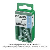 Fadix - Metrische Sechskantschraube + Mutter, Zink, M 8x50mm, Karton 3 Stk. 85761
