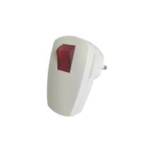 Enchufe Extraíble En Ángulo Con Interruptor Unischuko Iluminado, 250 V, 16 A, Ip20, Blanco / 40795