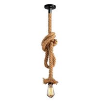 Lámpara Colgante Diy Retro E27 Cuerda De Heno Lámparas De Techo 400cm Altura Ajustable Para Restaurant, Bar, Café (sin Bombilla)