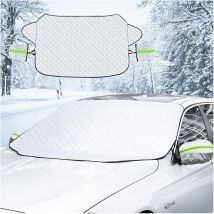 (argent) Housse De Pare Brise De Voiture, Protection Imperméable Et Coupe Vent À 4 Couches Contre La Neige, La Glace, Le Soleil Et Le Gel, Convient 