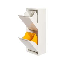 Recycling-Metallschrank 2 Schubladen – 33,5x25x92H cm – Weiß