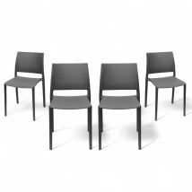 Set Di 4 Sedie Milano Moderna In Polipropilene Grigio