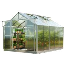 Tendapro - Gfp Serra Topas 5 Telaio In Alluminio 225 X 322 Cm, Lastre A Doppia Parete Di 8 Mm, Con Apri-finestra Automatico E Telaio Di Fondazione