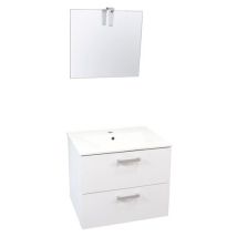 Ondee - Mueble De Cuarto De Baño Smart - Suspendido - 60cm - 2 Cajones - Acabado Blanco