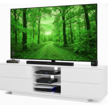 Homeology - Avitus Premium High Gloss White With 4-white Drawers & 3-shelf 32'-65' Led/ Oled / Lcd Tv Cabinet