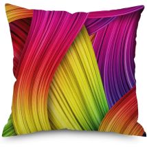 Sweevt - 18 X 18 Inch Rainbow Cushion Cover Abstract Crayon Throw Pillow Cover (colorful) For Sofa, Car, Cushion, Bed - Type D