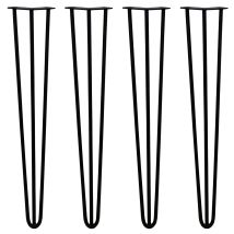4 X 28' Hairpin Legs - 3 Prong - 12mm - Black