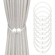 8 Pieces Curtain Tiebacks, Fashion Squares, Curtain Tieback For Home, Office, Hotel (white)