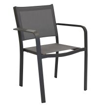 Altri - Chaise De Fauteuil Extérieur En Aluminium Avec Un Siège En Aluminium Et De Retour À Lyse Textilene Darkgrey - Darkgrey