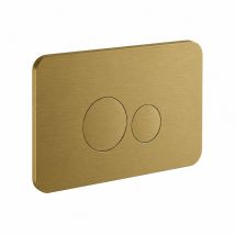 Plaque En Acier Inoxydable Couleur Laiton Brossé, Modèle Rond Avec Double Bouton Mamoli 00000650000g Laiton Brossé