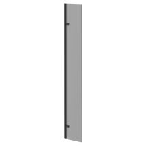 Pacco 8mm Smoked Glass Colore Matt Black 1950mm X 300mm Walk In Hinged Return Shower Screen