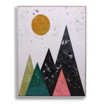Pn Home - Abstract Wall Art | Hand Finished Framed Canvas Print | Home Decoration Piece | Celestial View Framed Print