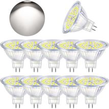 Lampadina Led Gu5.3 Bianco Freddo 6000 K, Led Mr16 12 V 5 W Equivalente A 50 W Alogena, Lampadine Per Faretti Led Non Dimmerabili, Confezione Da 10