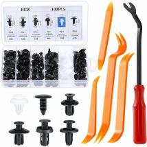100 Pcs Plastic Rivet Clips Fastener Black Universal For Auto Cars Panels Door Trims With Storage Box And Installation Removal Tool