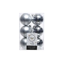 12 Silberne Weihnachtsbaumkugeln – 6 cm Durchmesser – Dekoratives Set – Weihnachtsdekoration – 71870