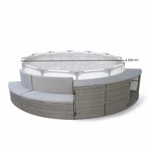 K2o Half Surround 306 306x40x70 Cm Pool Liner 4-teilige Halbkreisförmige Setbänke Und Stauraum