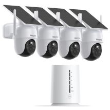 Arcctv Kit Di Videosorveglianza Esterno Senza Fili 4mp Con 4 Telecamere A Batteria Solare, Confezione Videosorveglianza + Scheda Sd 64gb