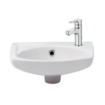 Lavabo Suspendu En Céramique 35×28 Cm, Siko, Avec Trop-plein + Mitigeur Lavabo Roca (a5a306eur913)