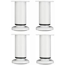4 Stück Verstellbare Möbelfüße, 12 Cm, Weiße Runde Metall-tischbeine Für Sofa, Schrank, Bett, Inklusive Schrauben