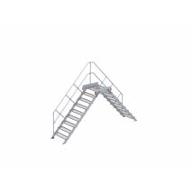 Euroline 512 Überstieg 45° 800mm Stufenbreite 2x9 Stufen Stahl Gitterrost