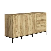 Sideboard Modern Wohnzimmerschrank 2 Türen 2 Schubladen Aufbewarungsschrank Esszimmer 150x80x41cm Modell Serena Farbe Eiche Alpes Matt