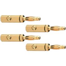 Oehlbach - 3009 Lautsprecher-steckverbinder Stecker, Gerade Polzahl: 3 Gold 4 St.