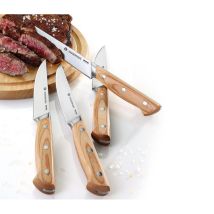 Couteau à steak Zassenhaus – Lot de 2 – Lame en acier 3Cr13 – Manche en bois de pakka – Longueur de lame 13 cm
