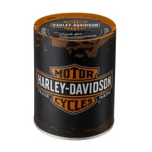 Tirelire en métal Harley-Davidson Motor Cycles – 13 cm – Licence officielle – Noir – Nostalgic Art