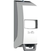 Variomat ECO Seifenspender für 1-2L Flaschen – Kunststoff – Weiß/Grau – Höhe 351mm – Breite 126mm – Tiefe 130mm