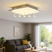 Esto - Plafonnier Led 19 Watts Lustre En Cristal Éclairage Lampe En Verre 749027