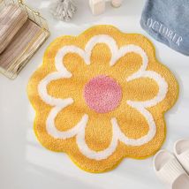 Forme De Fleur Absorbante Et Antidérapante, Adaptée Aux Salles De Bains, Baignoires Et Salles De Bains, Dimensions 80 Cm X 80 Cm,(1 Pièce)