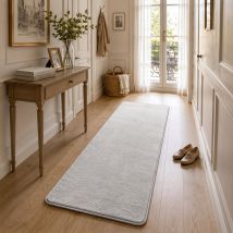 Vounot Tappeto Morbido A Pelo Corto 60x180 Cm, Per Salotto E Camera Da Letto Con Doppio Sistema Antiscivolo, Grigio