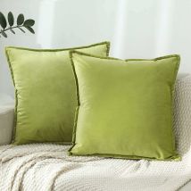 Dksfjkl - Stretch Cushion Cover Sofa Cushion Furniture Protector Cover Couch Sofa Seat Cover 2-slice Cushion Cover For Chair (45x45cm, Grass Green)
