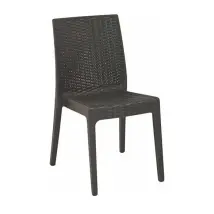 Sedia impilabile in polipropilene effetto rattan – 55 x 46 x 85 cm – Resistente agli agenti atmosferici – ARETA
