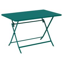 Hesperide – Tavolo da giardino pieghevole 4 posti 110x70cm verde opale – Acciaio, 71cm