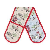 Cath Kidston – Billie Goes To Town Double Oven Glove – Heat-resistant Gloves – Ideal for Hot Dishes and Pots