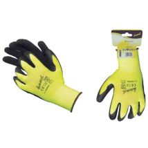 Hand - Guanto Lattice Rugoso Nero Maglia Leggera Sintetico Giallo 8 Conf. Da 12pa