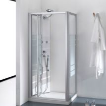 Porta Per Cabina Doccia Con Apertura A Libro Ferbox Da 70 A 75 Cm Vetro Serigrafato